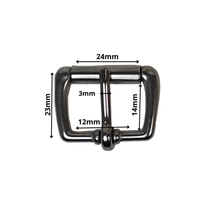 Black Buckle Rounded Thick Roll