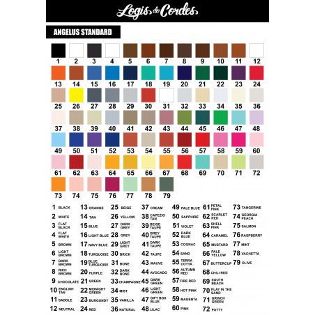 Gamme de couleur Angelus acrylic standard