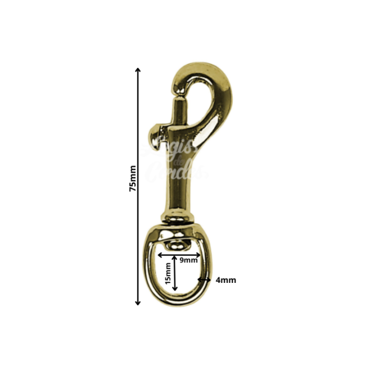 Brass snap with rotating eye
