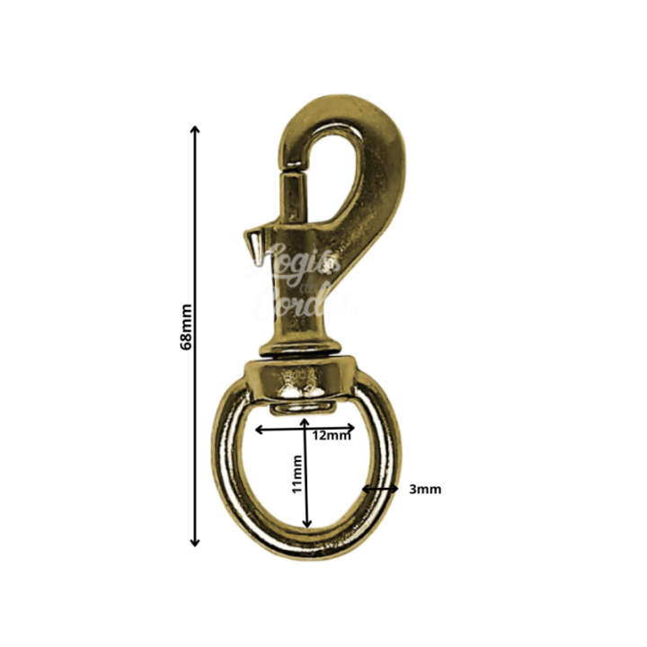 Mousqueton Bronze Doré / Golden tirette oeil tournant