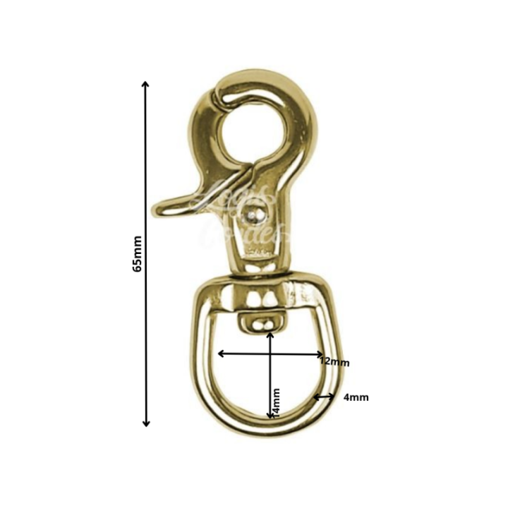 Mousqueton Inox Nickelé / Stainless Steel mexicain rond tournant