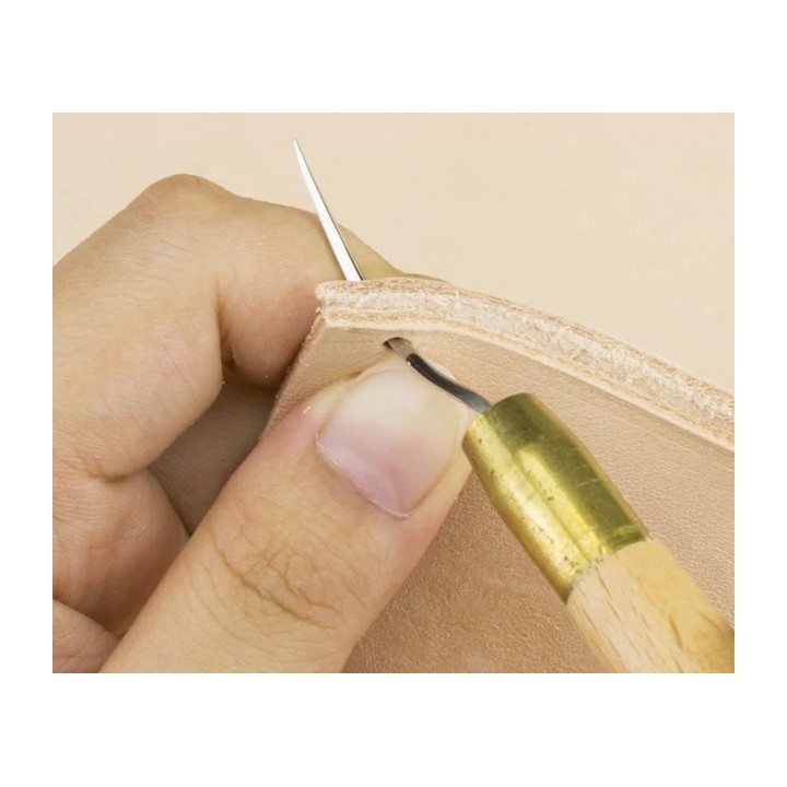Curved sewing punch